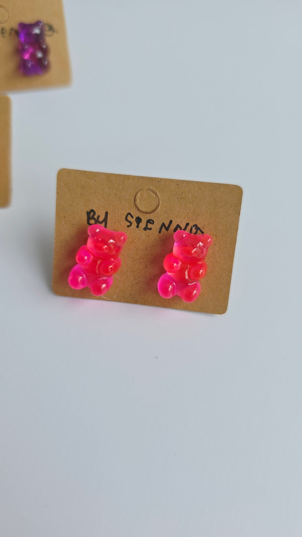 Pink Gummy Bear Earrings