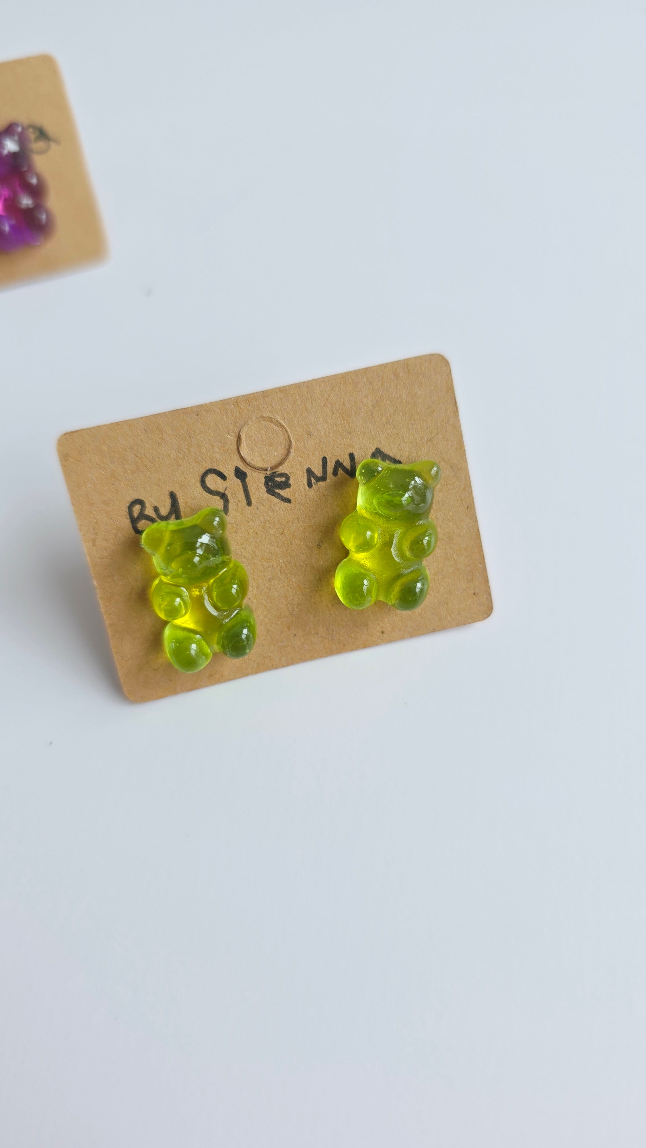 Green Gummy Bear Earrings