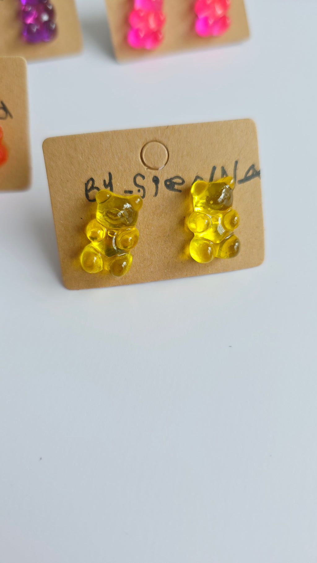 Yellow Gummy Bear Earrings